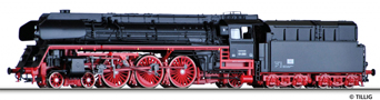 [Lokomotivy] → [Parn] → [BR 01] → 02006: parn lokomotiva ern s kouovmi plechy, erven pojezd, olejov tendr
