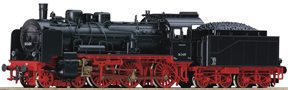 [Lokomotivy] → [Parn] → [BR 38] → 36051: parn lokomotiva ern s ervenm pojezdem a kouovmi plechy