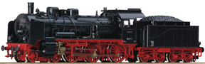 [Lokomotivy] → [Parn] → [BR 38] → 36062: parn lokomotiva ern s kouovmi plechy, erven pojezd