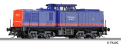 [Lokomotivy] → [Motorov] → [V 100] → 500569: dieselov lokomotiva modr-erven s ernm pojezdem