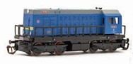[Lokomotivy] → [Motorov] → [BR 107] → DD74: dieselov lokomotiva barevn kombinace modr-ed s ernm pojezdem „elezrny a drtovny Bohumn“