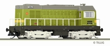 [Lokomotivy] → [Motorov] → [BR 107] → 04626 E: dieselov lokomotiva zelen s edou stechou, ern rm a ed podvozky „VEB Zementwerk Karsdorf“