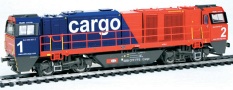 [Lokomotivy] → [Motorov] → [G 2000] → 40229: dieselov lokomotiva erven-modr s ernm pojezdem „cargo“