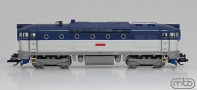 [Lokomotivy] → [Motorov] → [T478.3 „Brejlovec”] → CD-754-060: dieselov lokomotiva bl-modr se svtle edm rmem