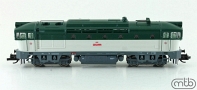 [Lokomotivy] → [Motorov] → [T478.3 „Brejlovec”] → TT753-T038: dieselov lokomotiva zelen-bl, ed rm a pojezd