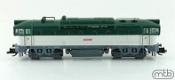 [Lokomotivy] → [Motorov] → [T478.3 „Brejlovec”] → TT750-043: dieselov lokomotiva zelen-bl, ed rm a pojezd