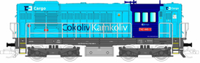[Lokomotivy] → [Motorov] → [T466.2/T448.0] → 501577: dieselov lokomotiva svtle modr s edm rmem a pojezdem