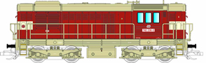 [Lokomotivy] → [Motorov] → [T466.2/T448.0] → 501826: dieselov lokomotiva erven-krmov stecha, rm a pojezd