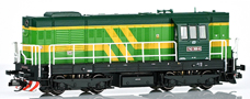 [Lokomotivy] → [Motorov] → [T466.2/T448.0] → 501913: dieselov lokomotiva v zelenm proveden se lutmi prouky