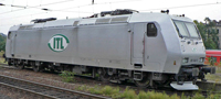 [Lokomotivy] → [Elektrick] → [BR 185] → 32205: elektrick lokomotiva stbrn s logem „ITL“