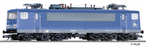 [Lokomotivy] → [Elektrick] → [BR 155] → 04321: elektrick lokomotiva modr s ernou stechou a polopantografy, ern rm a pojezd