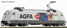 [Lokomotivy] → [Elektrick] → [BR 101] → 02302: elektrick lokomotiva bl s edm rmem a reklamnm potiskem „AGFA“