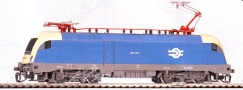 [Lokomotivy] → [Elektrick] → [BR 182 Taurus] → 47426: elektrick lokomotiva modr se svtle lutmi ely a edm pojezdem