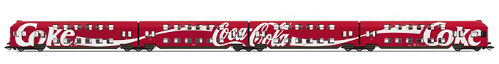 [Osobn vozy] → [Patrov] → [DB 13] → HN9508: tydln patrov jednotka v reklamnch barvch „Coca-Cola“