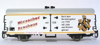 [Nkladn vozy] → [Kryt] → [2-os chladic, pivn a reklamn] → TB-1045: bl s edou stechou ″Mrsacher Brauhaus″