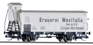 [Nkladn vozy] → [Kryt] → [2-os chladic] → 01789: nkladn izotermick vz bl s edou stechou „Brauerei Westfalia“
