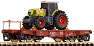 [Nkladn vozy] → [Nzkostnn] → [4-os ploinov] → 37576: ploinov vz ervenohnd s nkladem traktoru