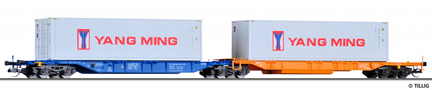 [Nkladn vozy] → [Nzkostnn] → [6-os Kombiwaggon] → 18005: modr-oranov „Kombiwaggon“ se dvma kontejnery 40′