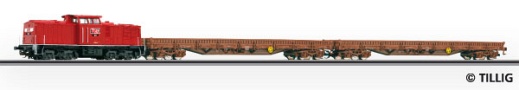 [Soupravy] → [S lokomotivou] → 501010: set dieselov lokomotivy MEG 105 a dvou nzkostnnch nkladnch voz Res