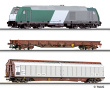 [Soupravy] → [S lokomotivou] → 01429: set dieselov lokomotivy „TRAXX“ 076 a dvou nkladnch voz