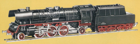 [Lokomotivy] → [Parní] → [BR 23] → 545/77: parní lokomotiva černá s červenými koly a rozvodem, kouřové plechy
