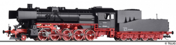 [Lokomotivy] → [Parní] → [BR 52] → 502390: parní lokomotiva černá s červeným pojezdem a kouřovými plechy, vanový tendr