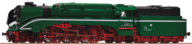 [Lokomotivy] → [Parní] → [BR 18] → 36030: parní lokomotiva zelená s červeným pojezdem a kouřovými plechy