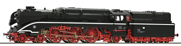 [Lokomotivy] → [Parní] → [BR 18] → 36033: parní lokomotiva černá s kouřovými plechy, červený pojezd