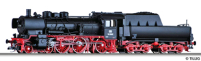 [Lokomotivy] → [Parní] → [BR 38] → 02027: černá s červeným pojezdem a kouřovými plechy, vanový tendr