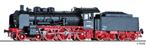 [Lokomotivy] → [Parní] → [BR 38] → 02028: parní lokomotiva černá s kouřovými plechy, červený pojezd