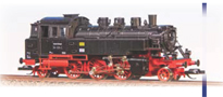 [Lokomotivy] → [Parní] → [BR 64] → 30073: parní lokomotiva černá s červeným pojezdem