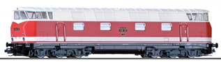 [Lokomotivy] → [Motorové] → [BR 119] → 01447 E: dieselová lokomotiva červená-slonová kost, černý rám a pojezd