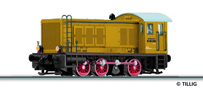 [Lokomotivy] → [Motorové] → [V 36] → 501274: dieselová lokomotiva žlutá s šedou střechou, černý rám