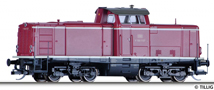 [Lokomotivy] → [Motorové] → [V 100] → 501351: dieselová lokomotiva vínově červená, bíle olemovaný rám