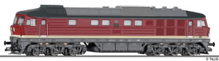 [Lokomotivy] &rarr;&nbsp;[Motorov�]&nbsp;&rarr;&nbsp;[BR 132]&nbsp;&rarr;&nbsp;502719: dieselov� lokomotiva �erven� s kr�mov�m pruhem, �edou st�echou a �ed�m pojezdem 