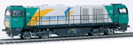 [Lokomotivy] → [Motorové] → [G 2000] → 40228: dieselová lokomotiva stříbrná-zelená s černým pojezdem „European Bulls“