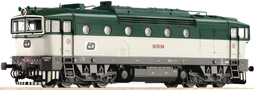 [Lokomotivy] → [Motorové] → [T478.3 „Brejlovec”] → 35011: dieselová lokomotiva zelená-bílá, tmavě šedý rám a pojezd