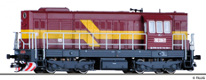 [Lokomotivy] → [Motorové] → [T466.2/T448.0] → 02752: dieselová lokomotiva tmavě červená, černý rám a pojezd