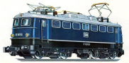 [Lokomotivy] → [Elektrick] → [BR 110] → B 1025: elektrick lokomotiva modr se stbrnou stechou, ern rm a pojezd