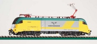[Lokomotivy] → [Elektrické] → [BR 182 Taurus] → 47424: elektrická lokomotiva žlutá-stříbrná-zelená „Karsdorfer Eisenbahngesellschaft“