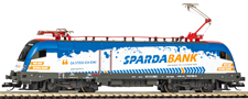[Lokomotivy] → [Elektrické] → [BR 182 Taurus] → 47439: elektrická lokomotiva modrá-bílá s reklamním potiskem „SPARDA-BANK“