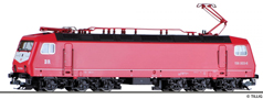 [Lokomotivy] → [Elektrické] → [BR 252/BR 156] → 04993: elektrická lokomotiva červená s šedou střechou a polopantografy, černý pojezd