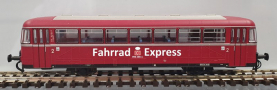 [Lokomotivy] → [Motorové vozy a jednotky] → [VT 98 (BR 798)] → 52023300: přívěsný vůz červený s nápisem „Fahrrad Express“