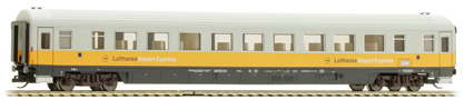 [Osobní vozy] → [Rychlíkové] → [typ Eurofima] → 01653 E: rychlíkový vůz v barevném schematu „Lufthansa-Airport-Express“ 2. tř.