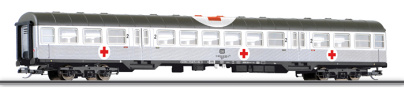 [Osobní vozy] → [Rychlíkové] → [typ Silberling] → 01597 E: stříbrný se stříbrnou střechou, vojenský nemocniční vůz