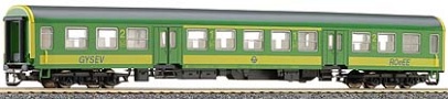 [Osobní vozy] → [Rychlíkové] → [typ Halberstadt] → 13665: zelený se žlutým pruhem 1./2. tř. Bmhe