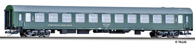 [Osobní vozy] → [Rychlíkové] → [typ Halberstadt] → 501637: lehátkový vůz zelený s šedou střechou