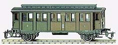 [Osobní vozy] → [Spěšné a osobní] → [2-osé pruské] → 13126: osobní vůz zelený-červený s černou střechou 2./3. tř. BCi pr 93