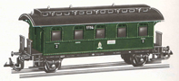 [Osobní vozy] → [Spěšné a osobní] → [2-osé pruské] → 3112: osobní vůz zelený s černou střechou 2. tř.