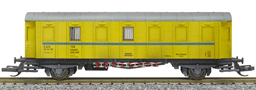 [Osobní vozy] → [Spěšné a osobní] → [2-osé typ Be/Bi a Ce/Ci] → : dílenský vůz žlutý s modrým proužkem a šedou střechou
